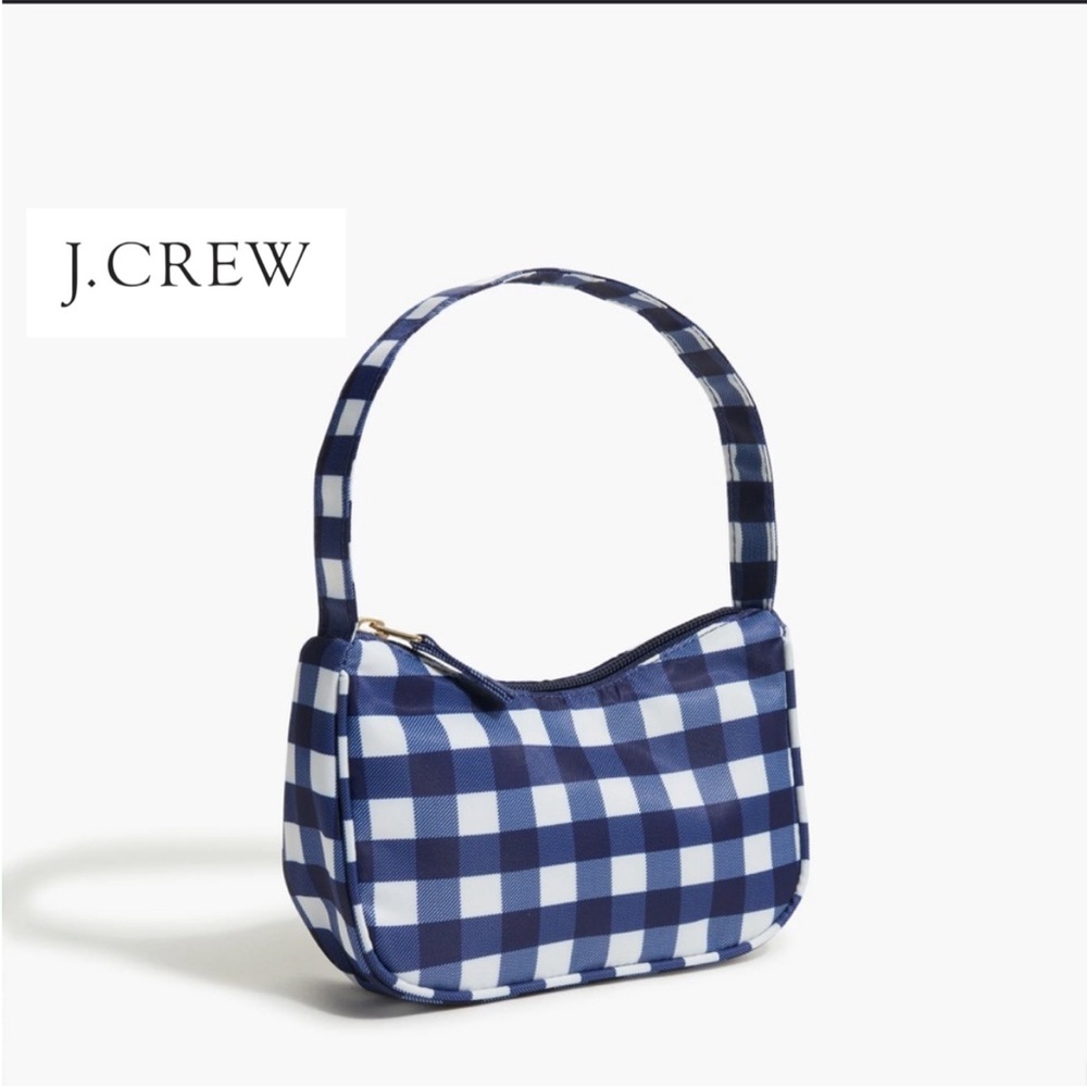 J.Crew NWT Navy and White Gingham Purse Sold Out Online